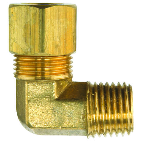 JMF Company 1/4 in. Compression X 1/8 in. D MPT Brass 90 Degree Elbow, Pack of 2