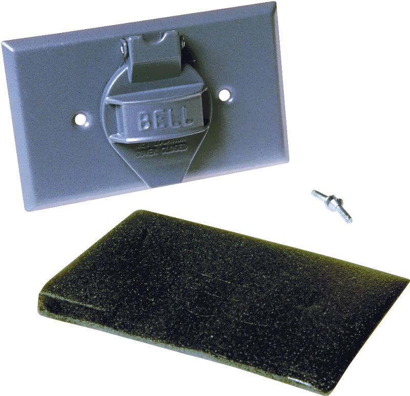 Bell Outdoor 5152-0 Cover, 1-13/32 in Dia, 2-13/16 in L, 4-9/16 in W, 1-Gang, Aluminum, Gray, Powder-Coated