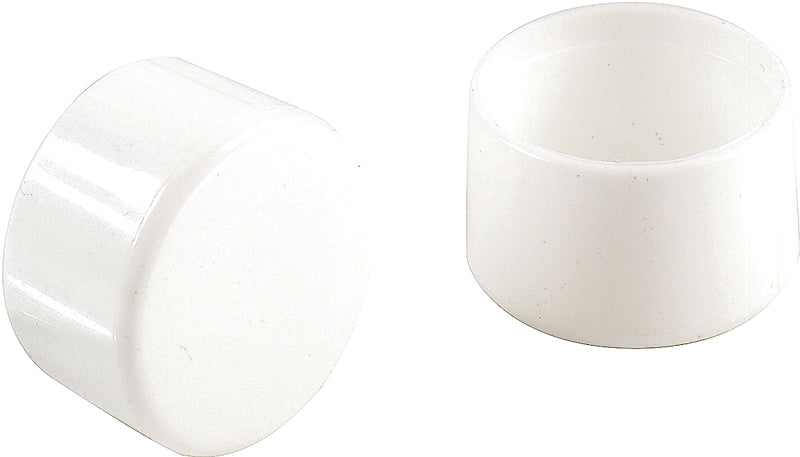 Shepherd Hardware 9107 Furniture Leg Tip, Round, Plastic, White, 3/4 in Dia, Pack of 6