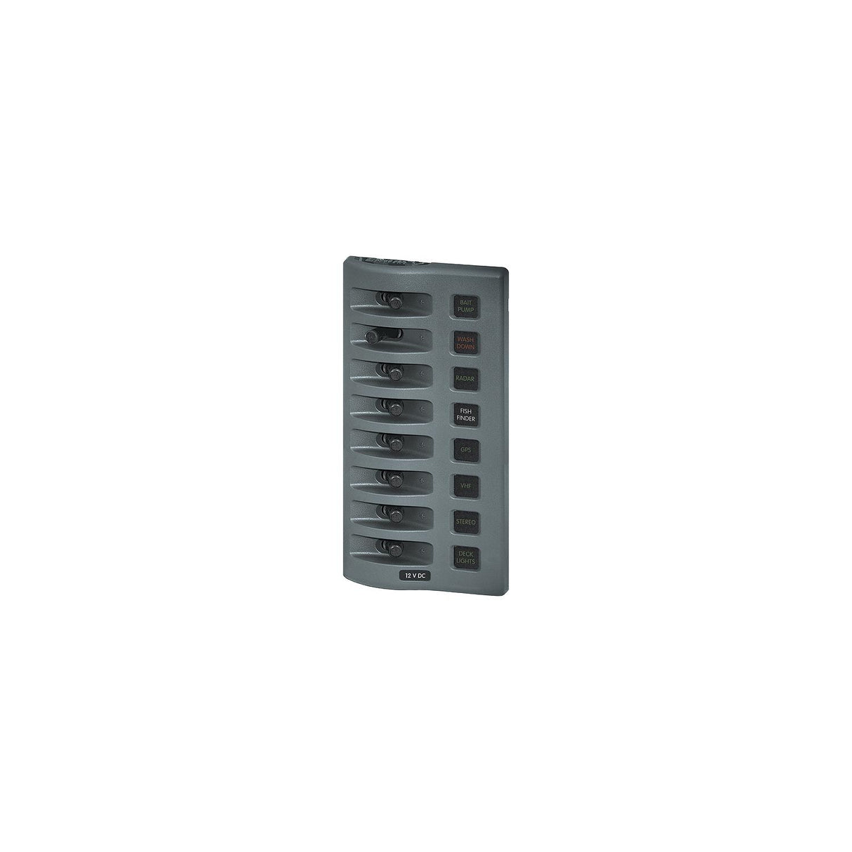 Blue Sea Systems 4308 WeatherDeck 12V DC 8 Position Waterproof Fuse Panel, Gray