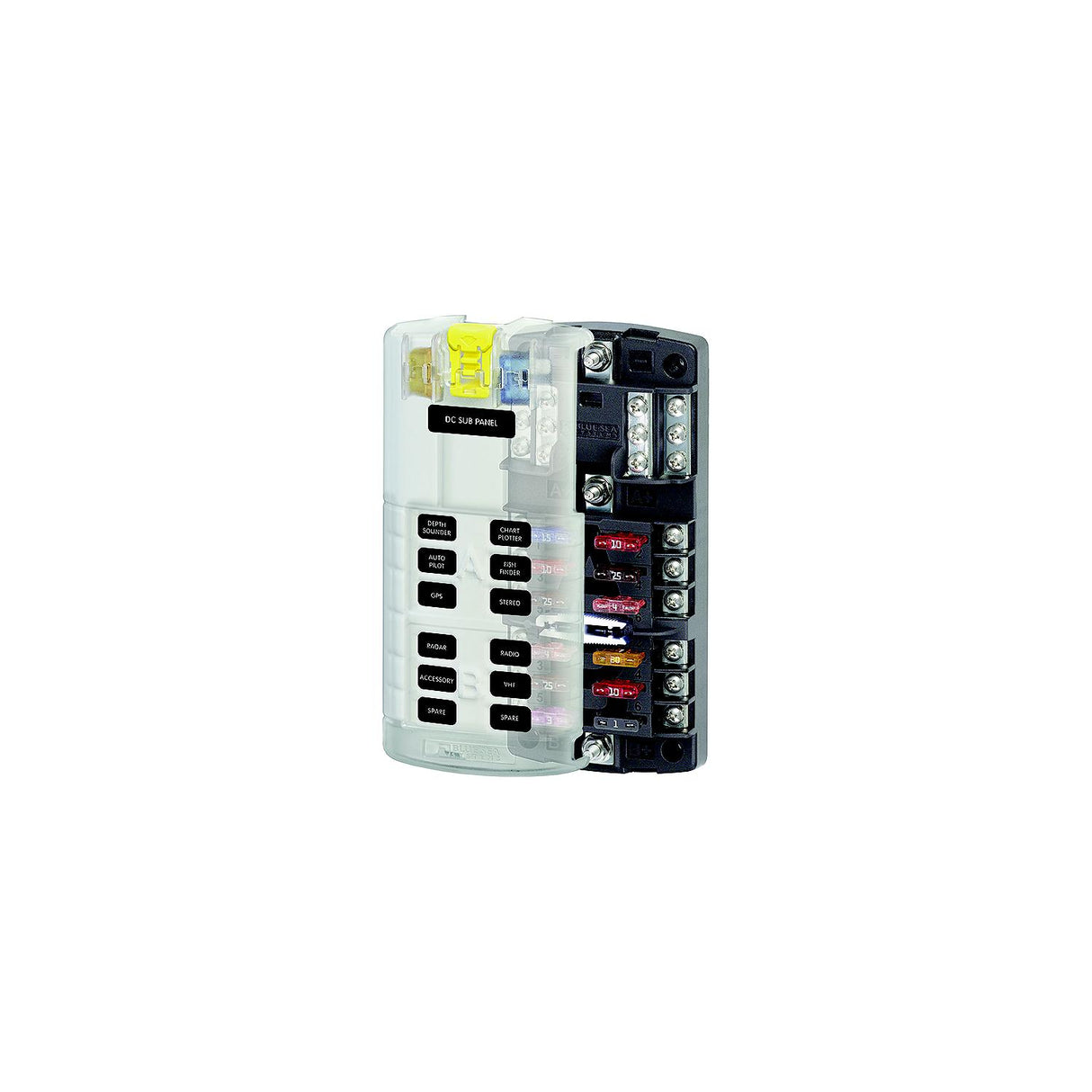 Blue Sea Systems ST Blade Split Bus Fuse Bock, 12 Circuit