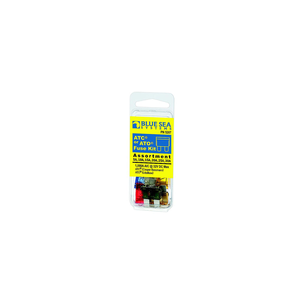 Blue Sea 5287 Fuse ATO/ATC Assortment, 1ea 5/10/15/20/25/30 Amp
