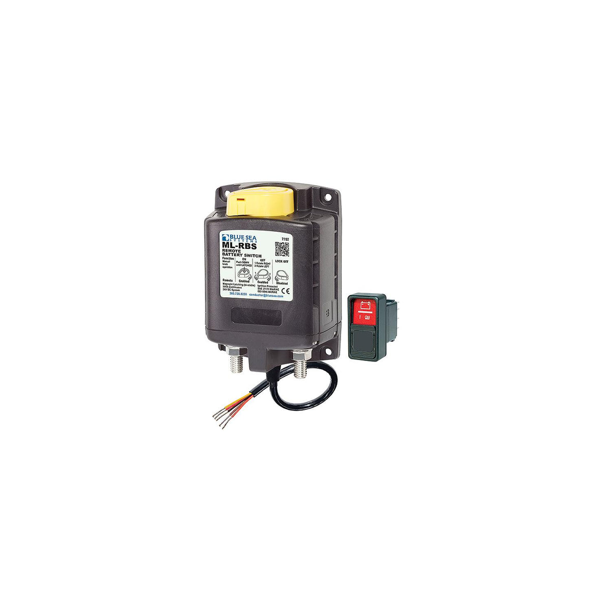 Blue Sea Systems 7702 ML-RBS Remote Battery Switch with Manual Control - 24V DC 500A