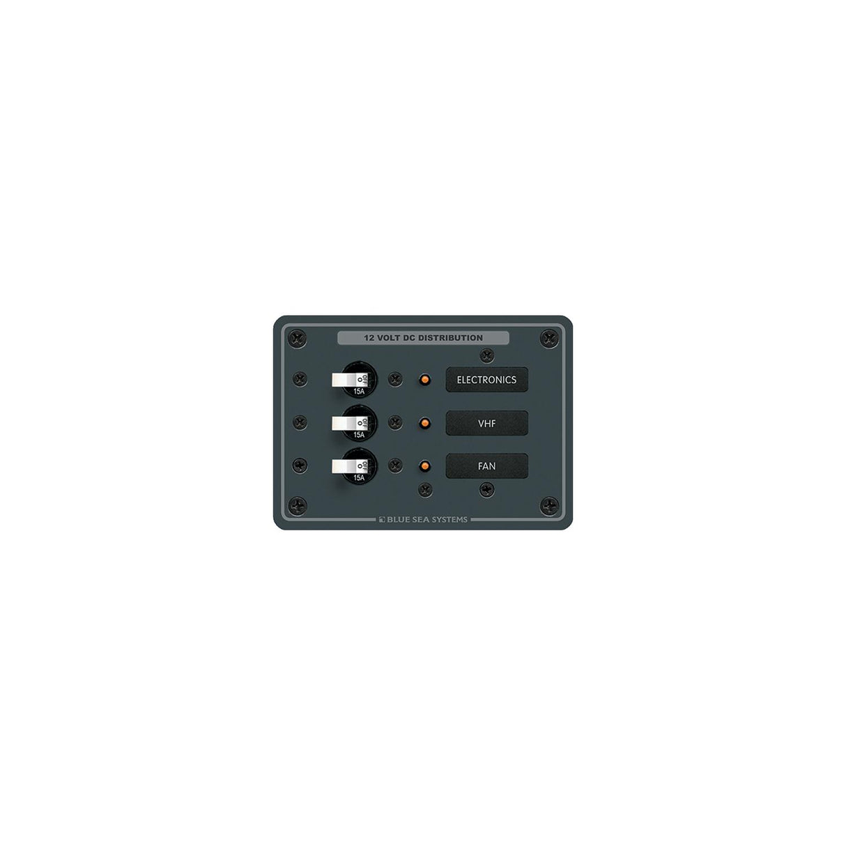 Blue Sea Systems 8025 Traditional Metal DC Circuit Breaker Panel - 3 Positions