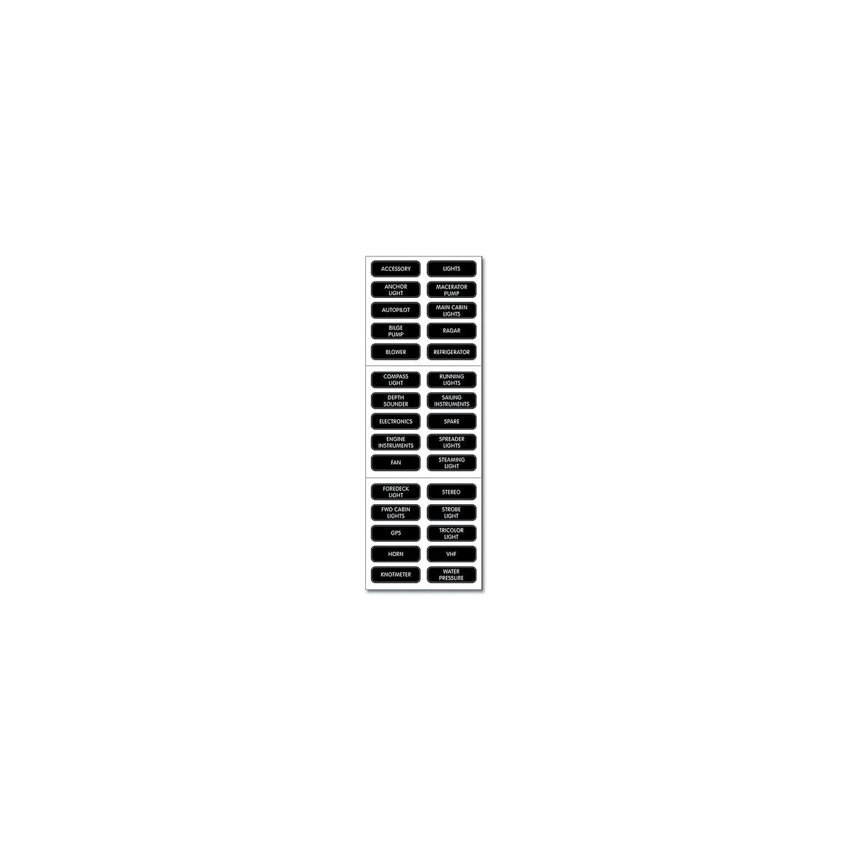 Blue Sea 8030 DC Panel Basic Label Kit
