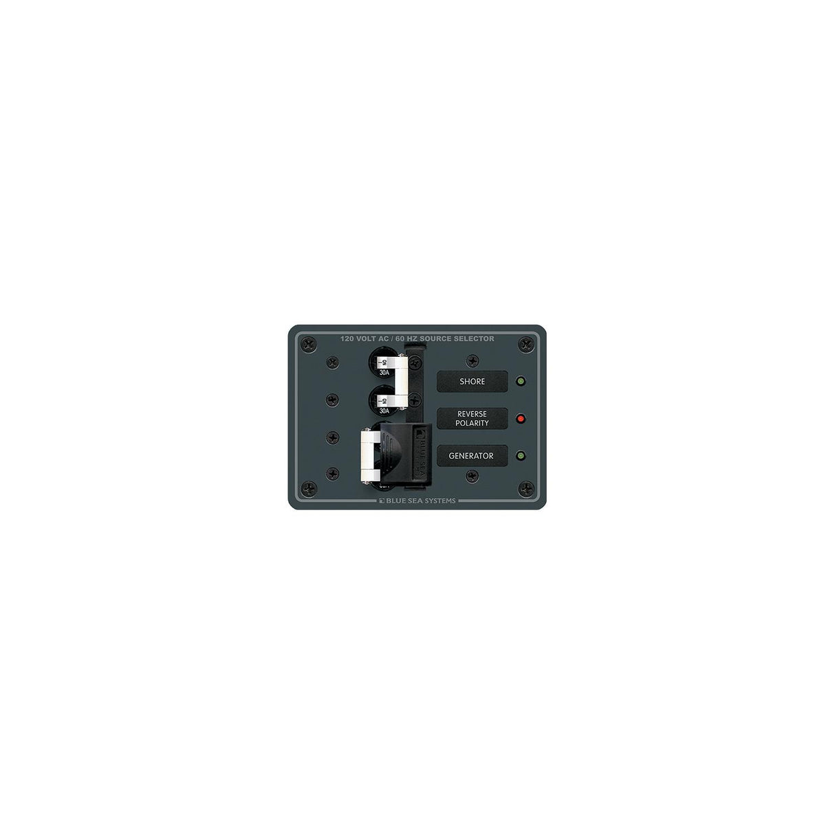 Blue Sea Systems Traditional Metal Circuit Breaker Panel - 120V AC Toggle Source Selector