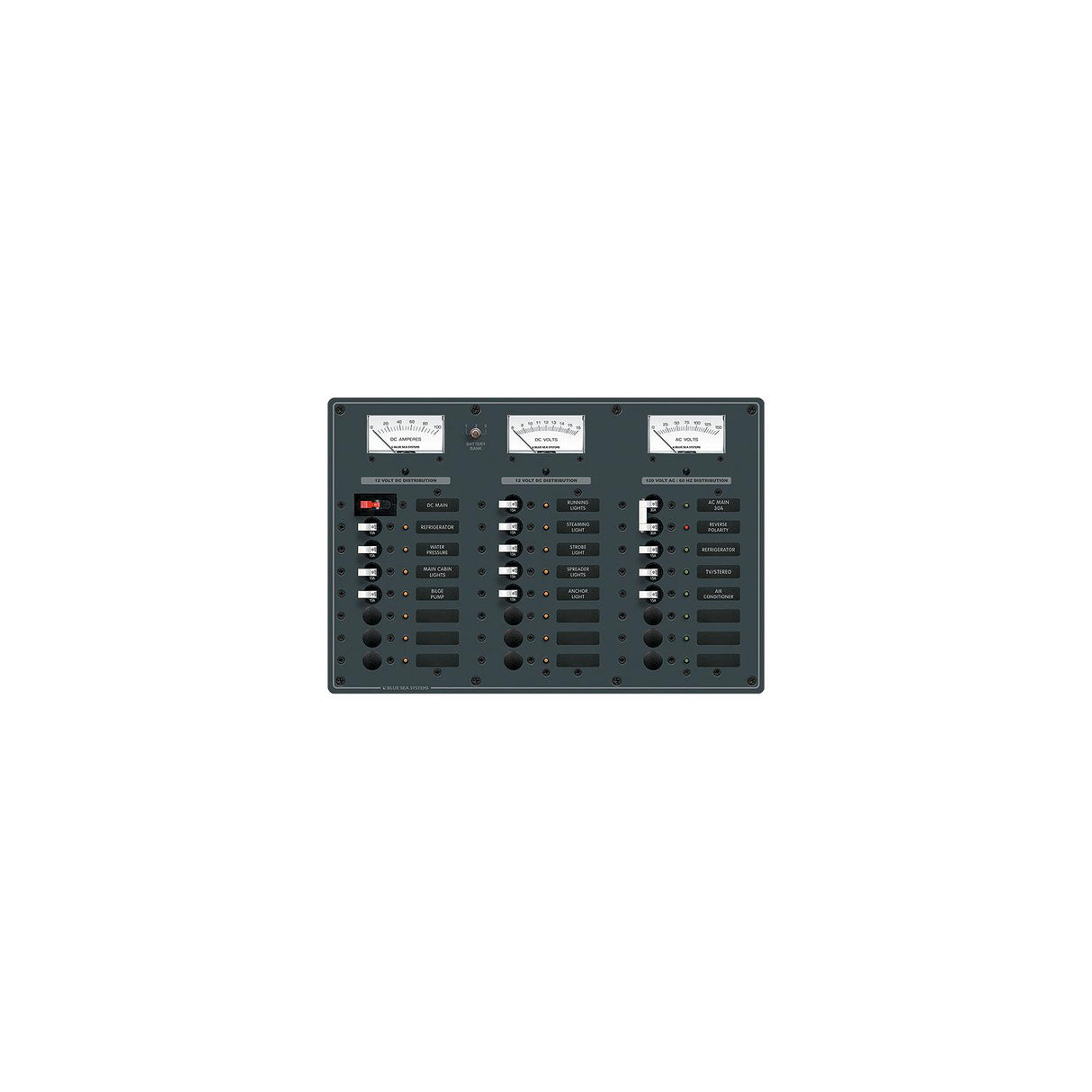 Blue Sea Systems 8084 AC Main + 6 Positions/DC Main + 15 Positions Circuit Breaker Panel
