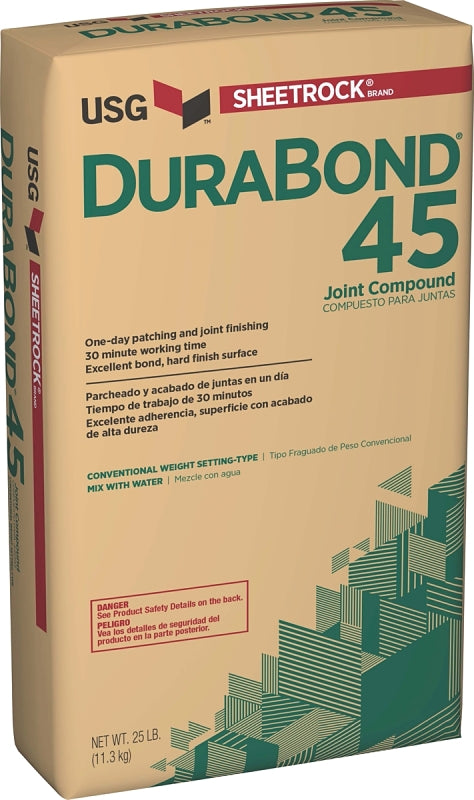 USG Durabond 45 381110120 Joint Compound, Powder, White, 25 lb