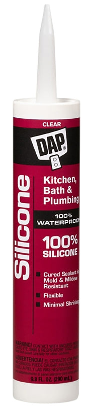 DAP 08648 Sealant, Clear, 24 hr Curing, -40 to 400 deg F, 9.8 oz Tube, Pack of 12