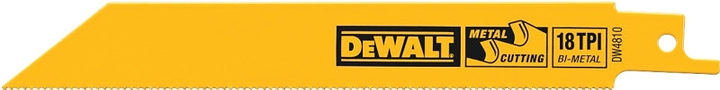 DEWALT DW4810 Reciprocating Saw Blade, 3/4 in W, 4 in L, 18 TPI, Bi-Metal Cutting Edge