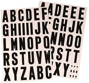 Hy-Ko MM-7L Packaged Letter Set, 7.72 in W x 11.66 in H Dimensions, 1-3/4 in H Character, Black Character, Vinyl