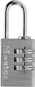 Master Lock 630D Padlock, 3/16 in Dia Shackle, 1 in H Shackle, Steel Shackle, Aluminum Body, Nickel, 1-3/16 in W Body