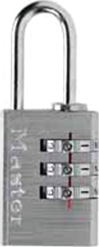 Master Lock 630D Padlock, 3/16 in Dia Shackle, 1 in H Shackle, Steel Shackle, Aluminum Body, Nickel, 1-3/16 in W Body