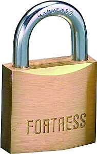 American Lock Fortress Series 1840D Padlock, 1-9/16 in W Body, Keyed Different Key, 1/4 in Dia Shackle, Steel Shackle