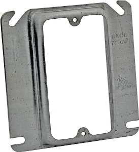 Raco 8768 Box Cover, 5/8 in L, 4 in W, Square, 1-Gang, Steel, Gray