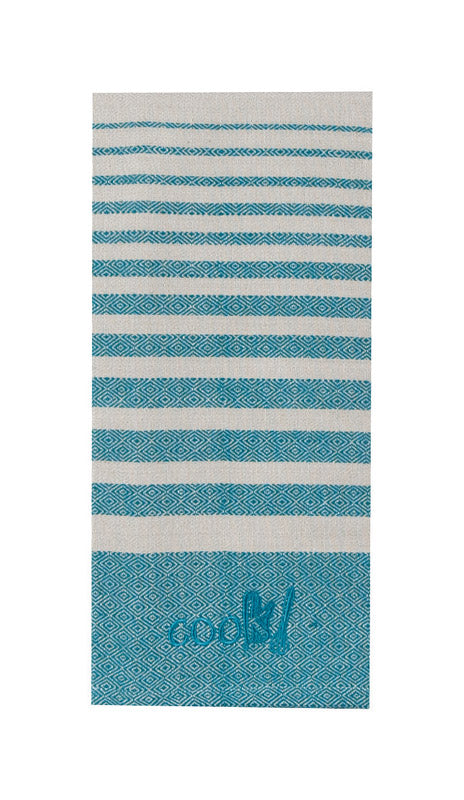 Kay Dee Cooks Kitchen Teal Cotton Cook Woven Tea Towel 1 pk, Pack of 6