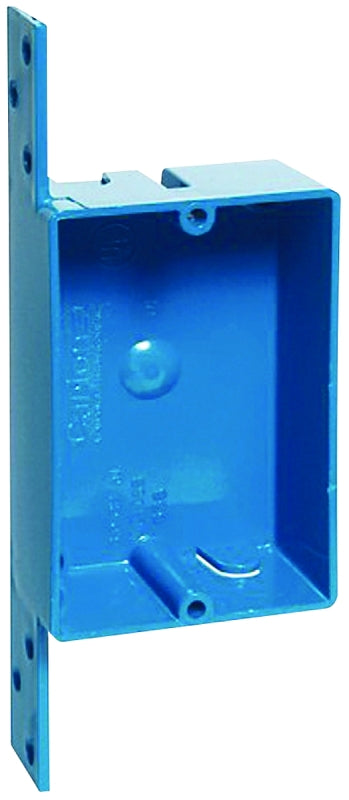 Carlon B108B-UPC Outlet Box, 8 cu-in, 1-Gang, PVC, Blue, Bracket