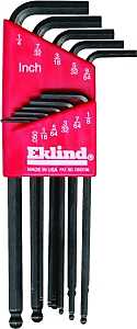 Eklind 13211 Hex Key Set, Includes: 0.05 to 1/4 in Keys, 11-Piece, Steel, Black