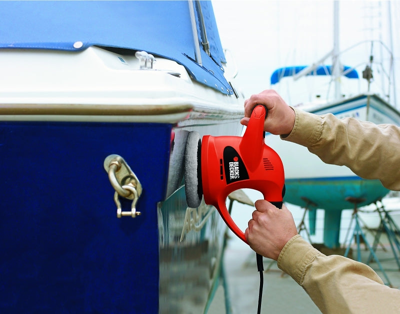 Black+Decker WP900 Random Orbit Waxer/Polisher, 0.5 A, 4400 rpm Speed, 1-Speed, Comfort Grip Handle