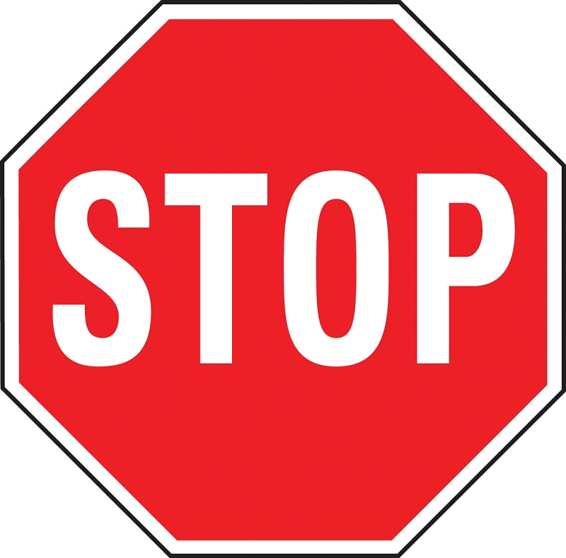 Hy-Ko HW-31 Traffic Sign, Stop, White Legend, Aluminum, 18 in H x 18 in W Dimensions
