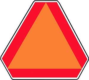 Hy-Ko TA-1 Highway Sign, Rectangular, Orange Legend, Red Background, Aluminum, 14 in H x 16 in W Dimensions