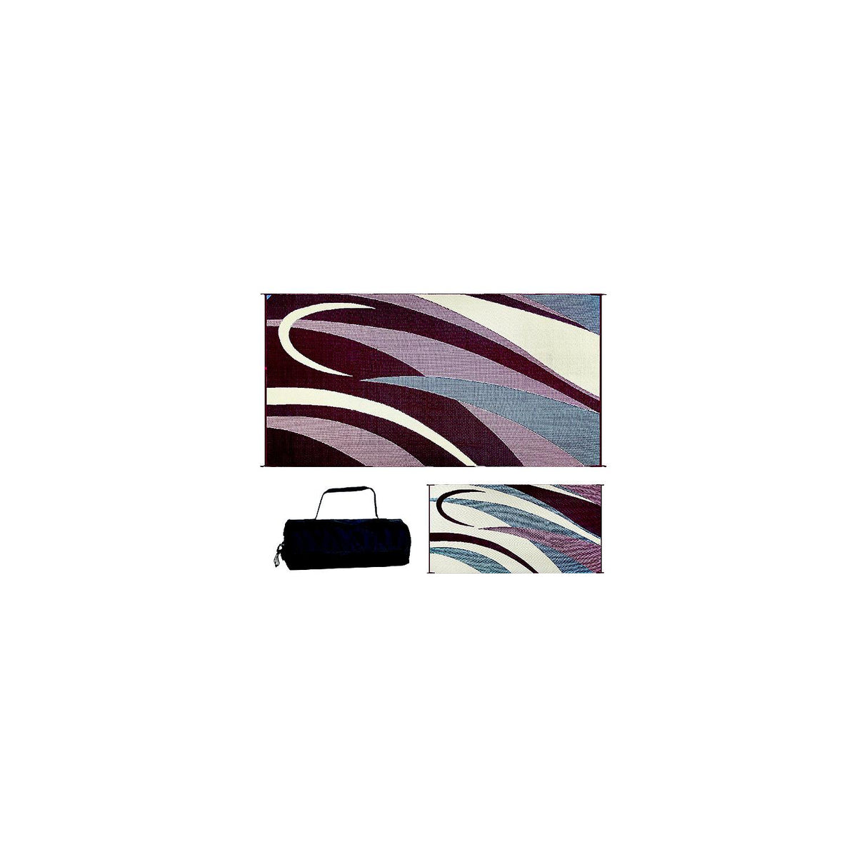Ming's Mark Reversible Mat, Graphic Burgundy/Beige, 8' x 16'