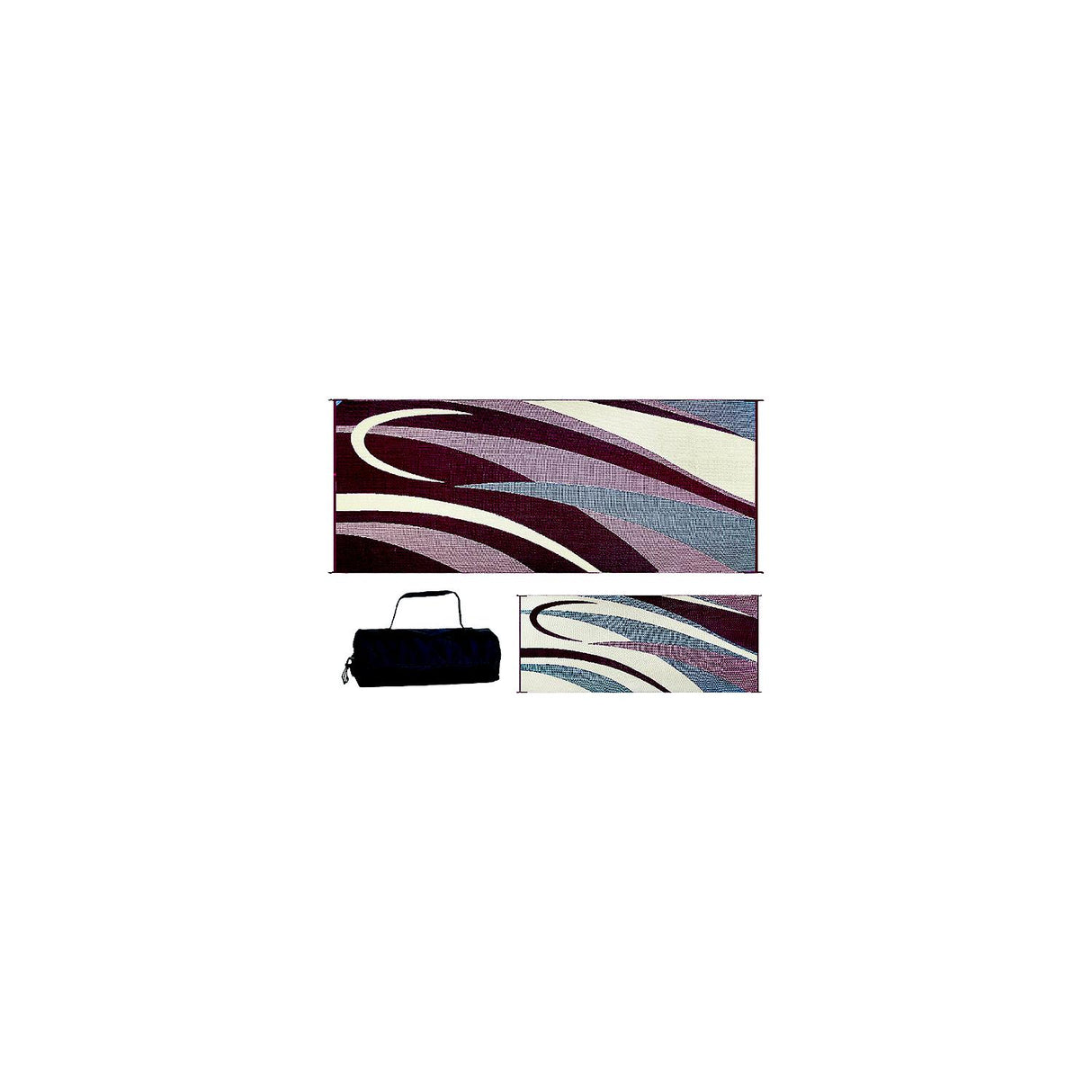 Ming's Mark Reversible Mat, Graphic Burgundy/Beige, 8' x 20'