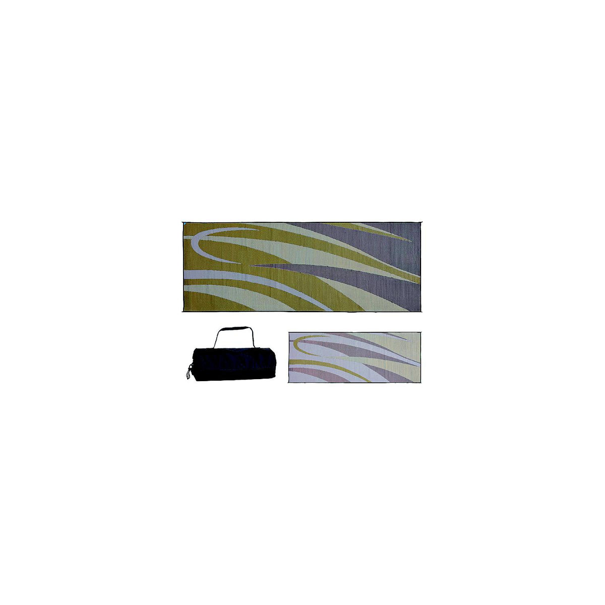 Ming's Mark Reversible Mat, Graphic Brown/Gold, 8' x 20'