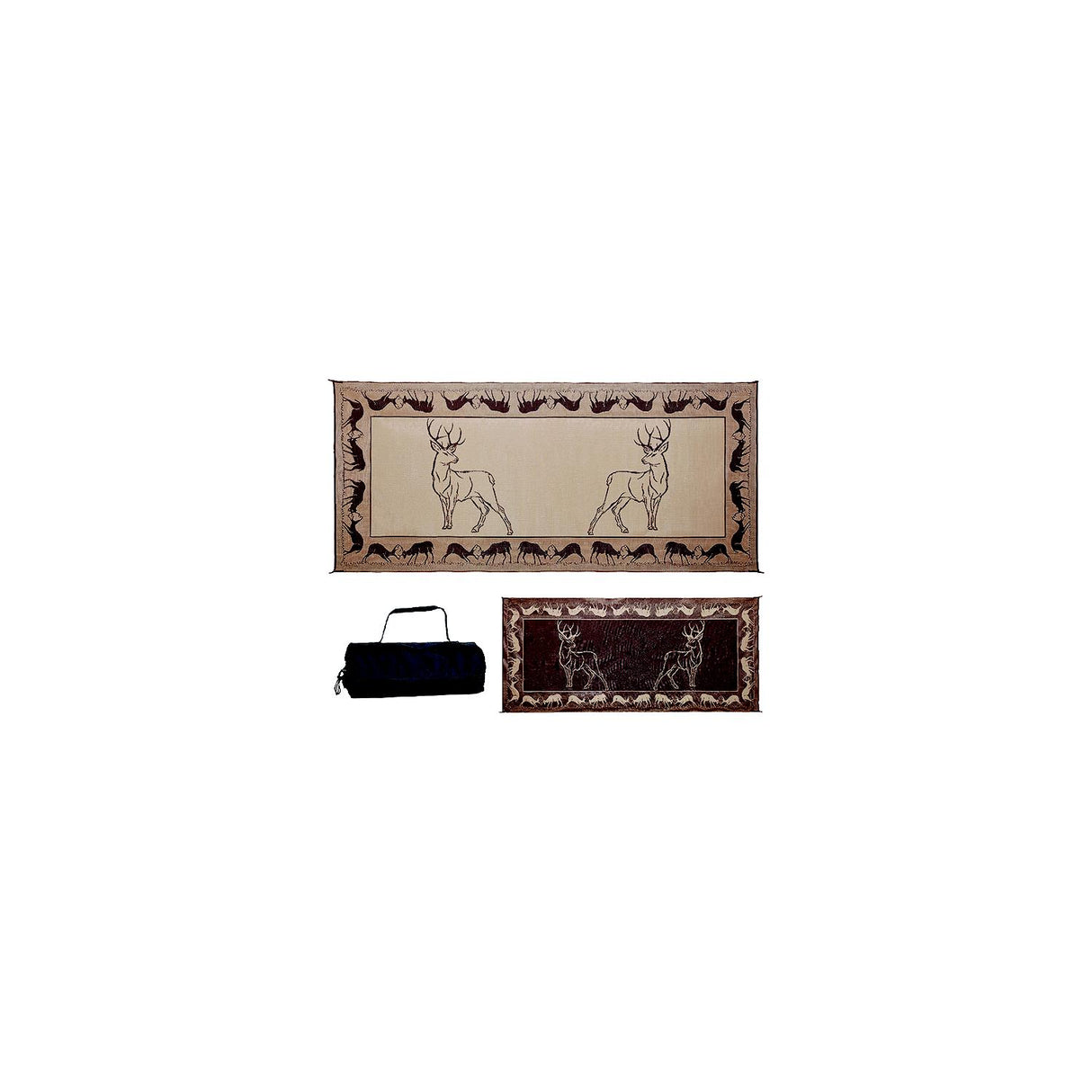 Ming's Mark Reversible Mat, Deer Brown/Beige, 8' x 18'