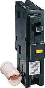 Square D Homeline HOM120GFICP Circuit Breaker, Mini, 20 A, 1-Pole, 120 V, Fixed Trip, Black, Plug
