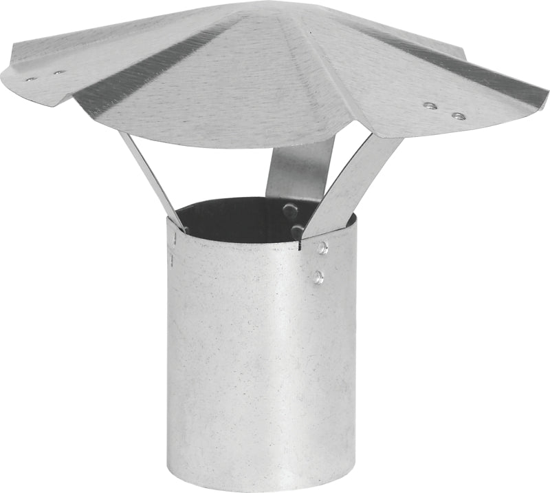Imperial GV0588 Rain Cap, 10-1/4 in Dia, Steel, Galvanized, Fits Duct Size: 5 in