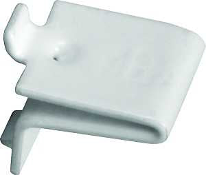 Knape & Vogt 256S WH Pilaster Shelf Support Clip, Adjustable, Specifications: 23 ga Thickness, Steel, White, Mortise, Pack of 100