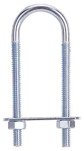 ProSource LR343 U-Bolt, 1/4 in Thread, 2-3/4 in L Thread, Steel, Zinc, Pack of 10