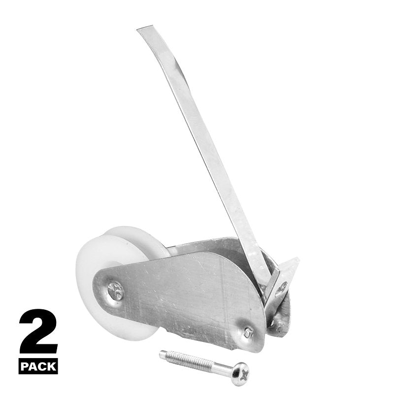 Prime-Line B 518 Roller Assembly, 1 in Dia Roller, 1/4 in W Roller, Plastic/Steel, Silver