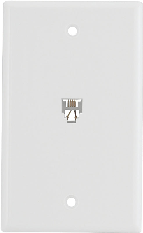 Eaton Wiring Devices 3532-4W Telephone Jack with Wallplate, Thermoplastic Housing Material, White
