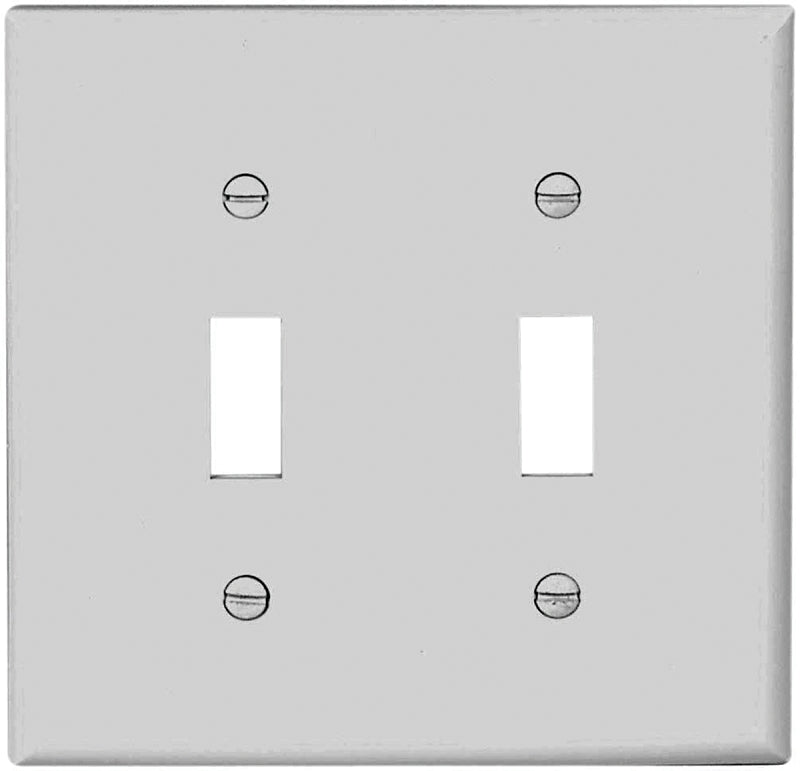 Eaton 5139W-BOX Wallplate, 4-1/2 in L, 4.56 in W, 2-Gang, Nylon, White, High-Gloss, Pack of 10