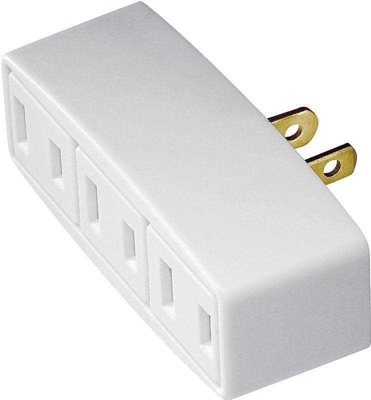 Eaton Wiring Devices 1747W-BOX Outlet Adapter, 2-Pole, 15 A, 125 V, 3-Outlet, White