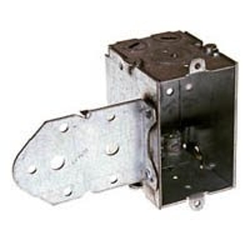 Raco 529 Switch Box, 1-Gang, 1-Outlet, 3-Knockout, 1/2 in Knockout, Steel, Gray, LB Bracket, Galvanized