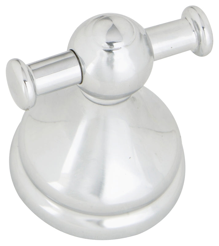 Boston Harbor L5053-26-10 Double Robe Hook, 2-Hook, Zinc, Chrome, Wall