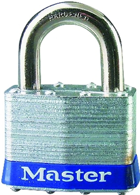 Master Lock 5UP Padlock, Keyed Different Key, 3/8 in Dia Shackle, 1 in H Shackle, Hardened Boron Alloy Steel Shackle
