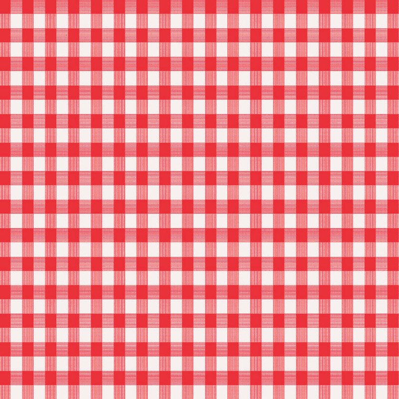 Magic Cover Red/White Checkered Vinyl Disposable Tablecloth 70 in. L X 52 in. W