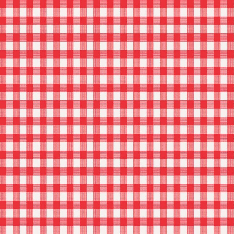 Magic Cover Red/White Checkered Vinyl Disposable Tablecloth 52 in. L X 52 in. W