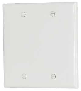Eaton Cooper Wiring 2137W-BOX Wallplate, 4-1/2 in L, 4.56 in W, 0.08 in Thick, 2 -Gang, Thermoset, White
