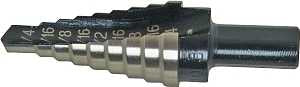 Irwin UNIBIT 10233 Step Drill Bit, 1/4 to 3/4 in Dia, 2-1/2 in OAL, 1-Flute, 3/8 in Dia Shank, Hex Shank