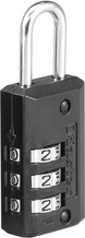 Master Lock 646T Padlock, Resettable Combination Key, 1/8 in Dia Shackle, 11/16 in H Shackle, Steel Shackle, Zinc Body