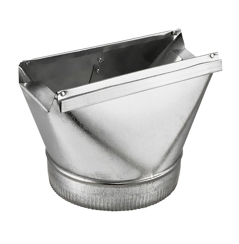Lambro 120 Range Hood Transition, Round, 3-1/4 in W to 4 in Dia x 10 in L Dimensions, Aluminum