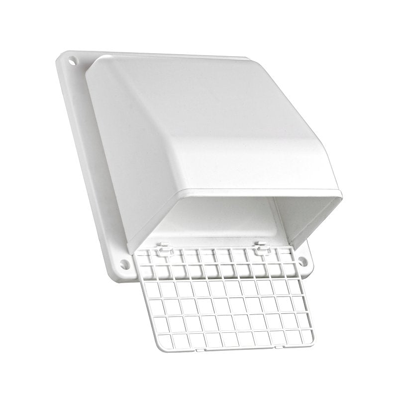 Lambro 351W-R Wall Cap, Plastic, White, For: Round Ducts