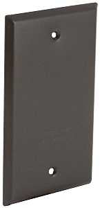 Hubbell 5173-7 Cover, Blank, Flat, 4-17/32 in L, 2-25/32 in W, 1-Gang, Metal, Bronze, Powder-Coated, 12/CD