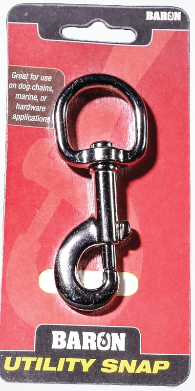 Baron C-225-1 Bolt Snap, 3/8 in Snap Opening, 110 lb Working Load, Zinc-Aluminum Alloy, Nickel