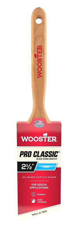 Wooster Pro Classic Z1293-2-1/2 Paint Brush, 2-1/2 in W, 2-7/8 in L Bristle, China Bristle